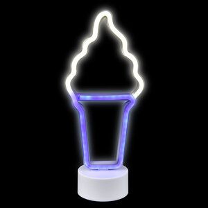 Neon Ice Cream Cone Light 12In