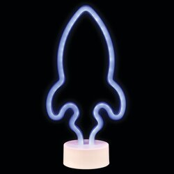 Neon Rocket Ship Light 12In