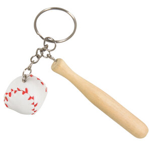 Wooden Bat And Ball Keychain 3