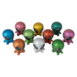 Rubber Glitter Alien 2.5In Asm