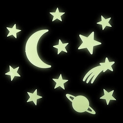 Glow Moon And Stars Stick Ons